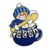 Wholesale Trendy Cartoon Snowman Embroidery Patch Heat Melt Back Adhesive for Clothing Bags Boutique Resale