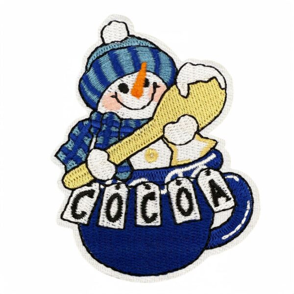 Wholesale Trendy Cartoon Snowman Embroidery Patch Heat Melt Back Adhesive for Clothing Bags Boutique Resale