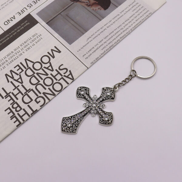 oly-dd678bf8b8440793adcaf68b0d03fb61 Wholesale Rhinestone Cross Keychain Pendant Boutique Resale Car Key Accessory