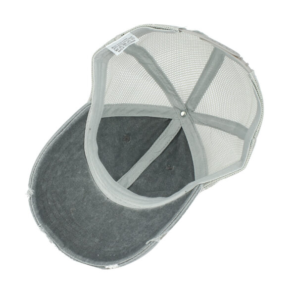 Wholesale White Washed Baseball Cap Breathable Mesh Hollow Design Curved Brim Summer Everyday Wear