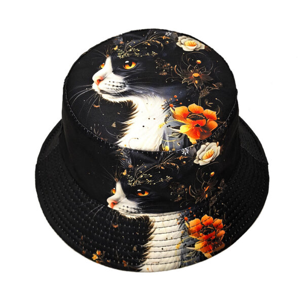 oly-dd89a112e95b42b0144029ab57057de5 Wholesale Cute Cat Print Bucket Hat Chic Fashion Sun Protection Accessory for Women Gift Idea
