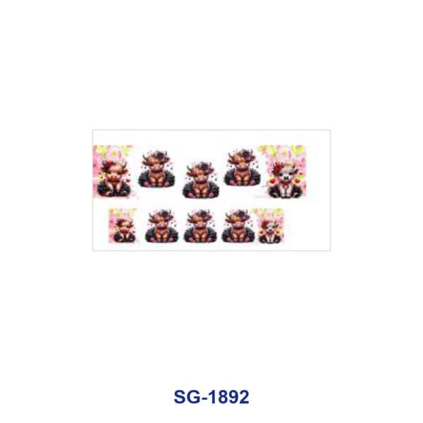 Wholesale 8pcs Cute Sheep, Flower, Text and Animation Figure Pattern 3oz Cup Stickers Wrap OLY Exclusive