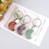 oly-ddb4ed03e0f6c99f67153800446745fa Wholesale Natural Stone Moon Keychain Bag Charm Pastoral Style Women's Gift
