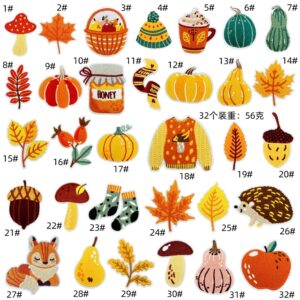 Autumn harvest cloth stickers set of 32 pieces