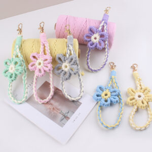oly-ddcc90129b21121856c827d0b439a69d Wholesale Cotton Handwoven Flower Keychain Korean Style Trendy Fashion Accessory for Everyday Use