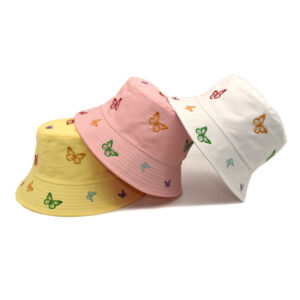 Wholesale Butterfly Embroidered Reversible Fisherman Hat Sun Protection Summer Casual Hat for Resale