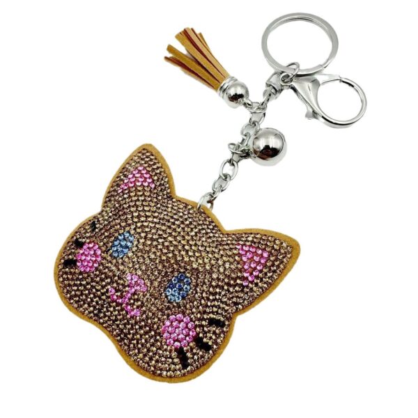 Wholesale Cute Cat Rhinestone Keychain Fashion Gift Decorative Accessory for Bag or Keys