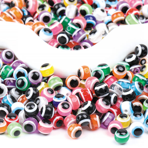 oly-dde0a89fd8a211df7af8cd5396bb57ac Wholesale Mixed Color Acrylic Evil Eye Beads 8mm for DIY Jewelry Making Fashion Accessory