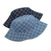 Wholesale Trendy Letter Pattern Denim Bucket Hat Sun Protection Foldable Resale