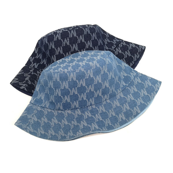 Wholesale Trendy Letter Pattern Denim Bucket Hat Sun Protection Foldable Resale