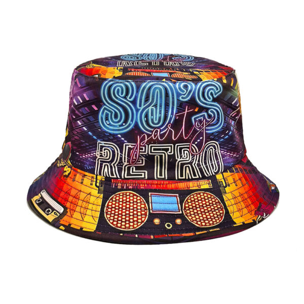 oly-ddef8e07709989b220d4d2bc4b062e17 Wholesale 80s Retro Colorful Letter Double Sided Bucket Hat Outdoor Sun Protection Fashion Accessory