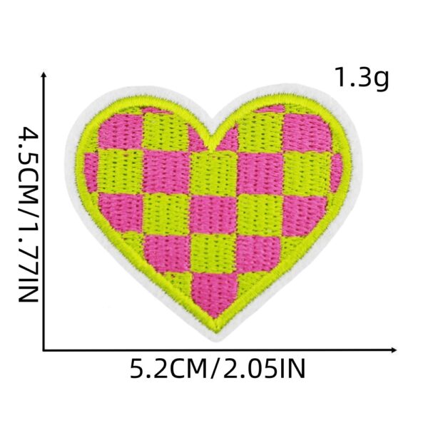 oly-ddfcd0e4b707be3119807e7798b01631 Wholesale Plaid Love Heart Embroidery Applique Patch Fashion Accessory for Headwear Boutique Resale