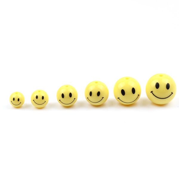 oly-de0bb14fd763e49ce053eacca48eac58 Wholesale Acrylic Face Loose Beads Yellow Round 8mm for DIY Bracelet Jewelry Making Children's Craft Gift