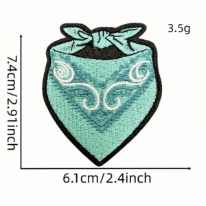 Turquoise denim patch 1#