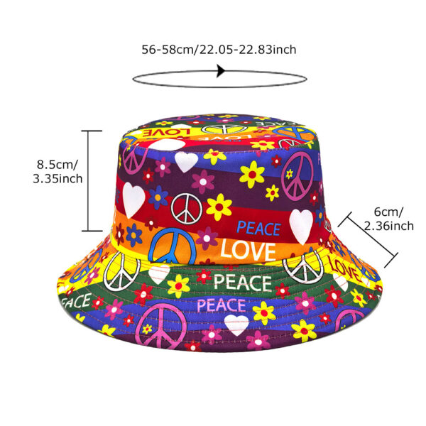oly-de497b7cb04ca6d797a276137702e4eb Wholesale Reversible Floral Peace Pattern Bucket Hat Sun Protection Outdoor Cap for Resale