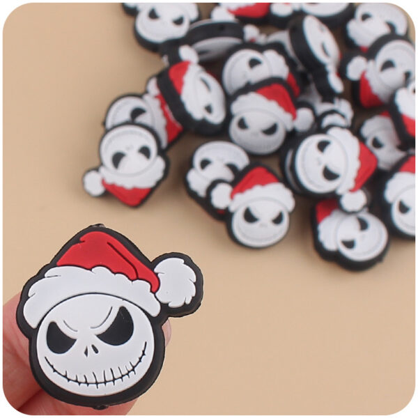 oly-de5f77c32dceb36700b7c05853ae4909 Wholesale Santa Claus Head Silicone Baby Teether Pacifier Clip Fashion Accessory Boutique Gift