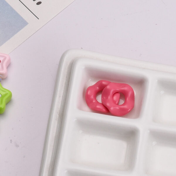Wholesale Painted Acrylic Spacer Beads Wave Donut Shape Mixed Colors for DIY Jewelry Bag Charm