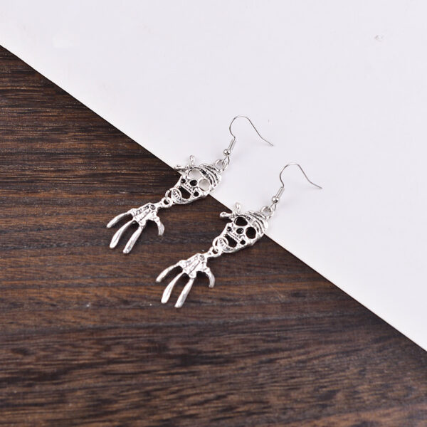oly-de77d4cd10b3d057a097dcd92a5cb996 Wholesale Vintage Skull Pendant Earrings Antique Silver Geometric Halloween Jewelry for Party Gift