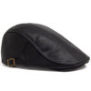 Wholesale PU Leather Men's Beret Hat Autumn Warm Adjustable Fashion Accessory