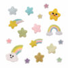 Wholesale Modern Cartoon Rainbow Embroidery Patches 17pcs Self-Adhesive for Clothing Decoration Craft Supply