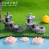 Wholesale Resin Miniature Fountain Tower Cartoon Style Decorative DIY Garden Ornament