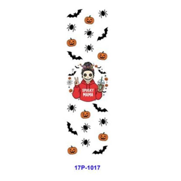 oly-de9de48932d8f3dcf7181236277d3884 Wholesale 2/8/16pcs UV DTF Stickers Spooky Masked Lady Pumpkin Cobweb Patterns Pen and Bookmark Stickers