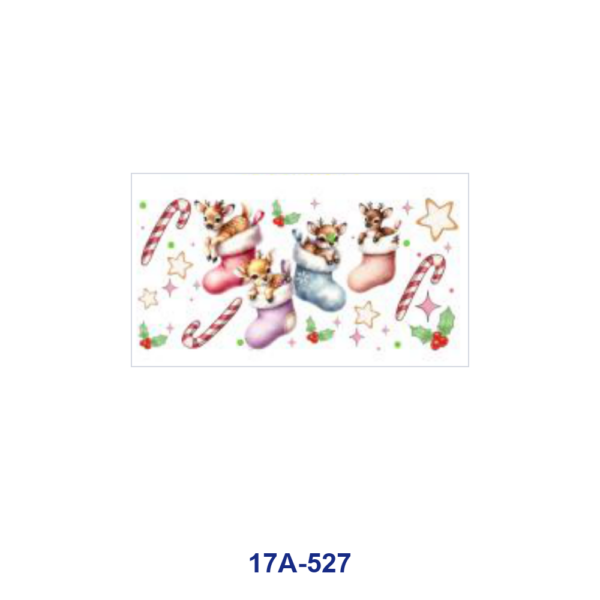 oly-dec454c17c865b3425fb51265dd7c029 Wholesale 5pcs Christmas Theme Cute Animal Christmas Stocking Holly Snowflake Check Candy Cane Mixed Decor Prints 16oz Cup UV DTF Wraps