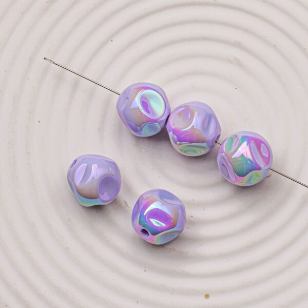 Wholesale DIY Acrylic Loose Beads 16mm AB Plated Pink for Car Key Accessory Bag Charm