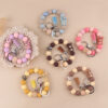 oly-dece36cad146a9a0ef0a851d39b765ee Wholesale Silicone Cartoon Bear Keychain Accessory Korean Style Gray Blue Cute DIY Bead Bracelet Gift