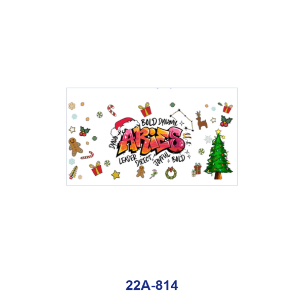 oly-def1fef329062bea9535c93909f89f82 Wholesale 5pcs Vibrant Graffiti Zodiac Letter Christmas Tree Gingerbread Candy Cane Gift Reindeer Snowflake Mixed Decor Prints 16oz Cup UV DTF Wraps