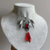oly-def6121e2744c2e20645b27b78c46fc0 Wholesale Zinc Alloy Gothic Bat Wing Pendant Necklace Red Cabochon Crystal Chic Halloween Jewelry Gift