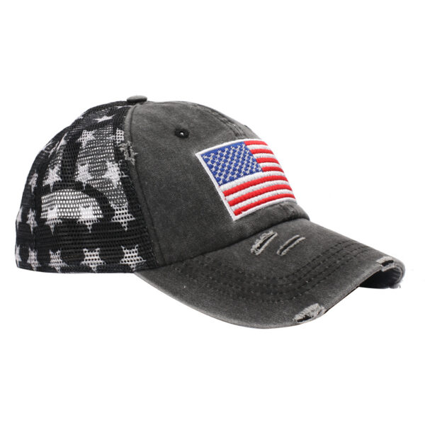 oly-defbaa5ae949f215f1843e2055cfe272 Wholesale Adjustable Mesh Cap with American Flag Embroidery Patriotic Fashion Baseball Hat