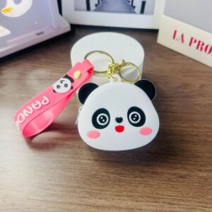 Coin purse-panda-(leather cord)