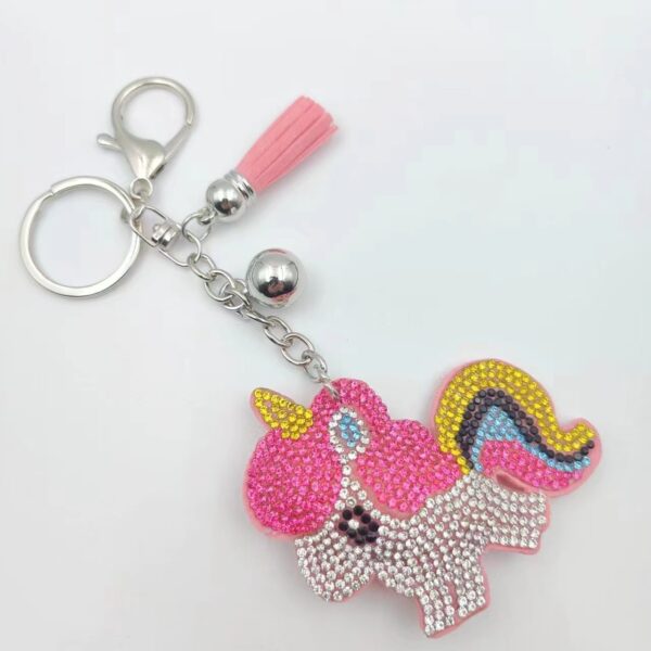 Wholesale Cartoon Rainbow Unicorn Rhinestone Keychain Car Key Accessory Resale Gift