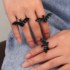 oly-df6061d6bb5fefb149cf7fb38bb91908 Wholesale Gothic Bat Ring Halloween Festival Jewelry Accessory for Boutique Resale