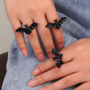 Wholesale Gothic Bat Ring Halloween Festival Jewelry Accessory for Boutique Resale