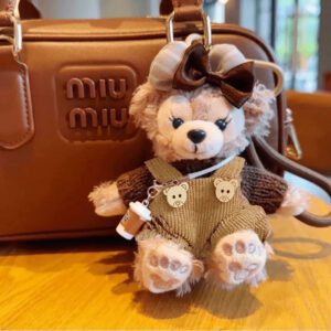 Bear overalls with coffee [shirley rose] / Approximately 10cm, comes with a rope stopper