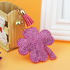 oly-df7f8079b3acbd87dacd2b391e0a1e85 Wholesale Leather Keychain with Clover Rhinestone Design Trendy Gift for Car or Bag Accessory