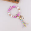 oly-df8e6416db83d91ac0bd6e7ac6d32bc4 Wholesale Silicone Moon Bead Tassel Keychain Korean Style Fashion Accessory Gift