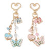 Wholesale Blue Zinc Alloy Heart Butterfly Keychain Trendy Bag Charm for Backpacks Bags