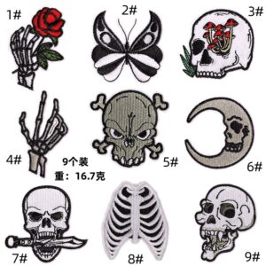 Punk Skull Cloth Sticker (9) Pack