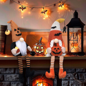 Wholesale Cloth Halloween Gnome Plush Decor Long Legs Faceless Doll with Pointed Hat for Home Decoration