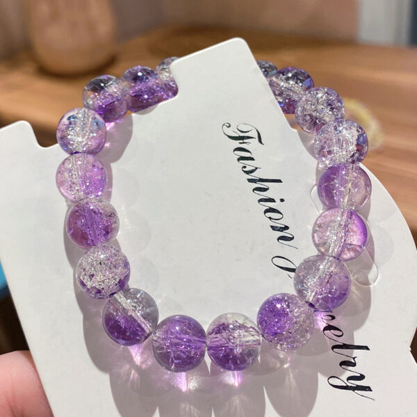 oly-dfb7bcef659d01a126a669bd0f06aa27 Wholesale Crushed Glass Bead Bracelet TwoColor Ice Transparent for Kids Jewelry Accessory