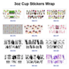 Wholesale 8pcs Whimsical Spooky Cartoon 3oz Tumbler Stickers Wrap OLY Exclusive