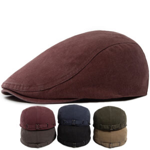 Wholesale Black Reversible Washed Cotton Painter's Hat Vintage Chic Adjustable Short Brim Summer Cap