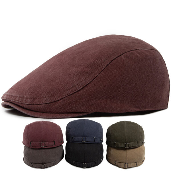 Wholesale Black Reversible Washed Cotton Painter's Hat Vintage Chic Adjustable Short Brim Summer Cap