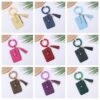 oly-e00c5e1880b5d6dd7e05b9dd4f136a15 Wholesale PU Leather Tassel Keychain Wallet with Silicone Beads Card Holder for Women