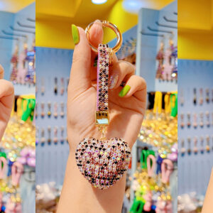 Full diamond peach heart-mixed purple