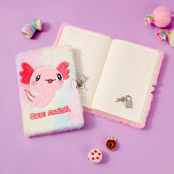 Wholesale Cute Cartoon Plush Lock Diary Notebook for Kids Birthday Gift Resale