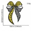 oly-e0331d327f536d99d59c77e25cabe35f Wholesale Polyester Embroidered Bow Patches Set of 10 Leopard Checkerboard Design Adhesive Backing Decorative Patch for Clothing Fashion Accessory DIY Craft Supply Gift for Resale